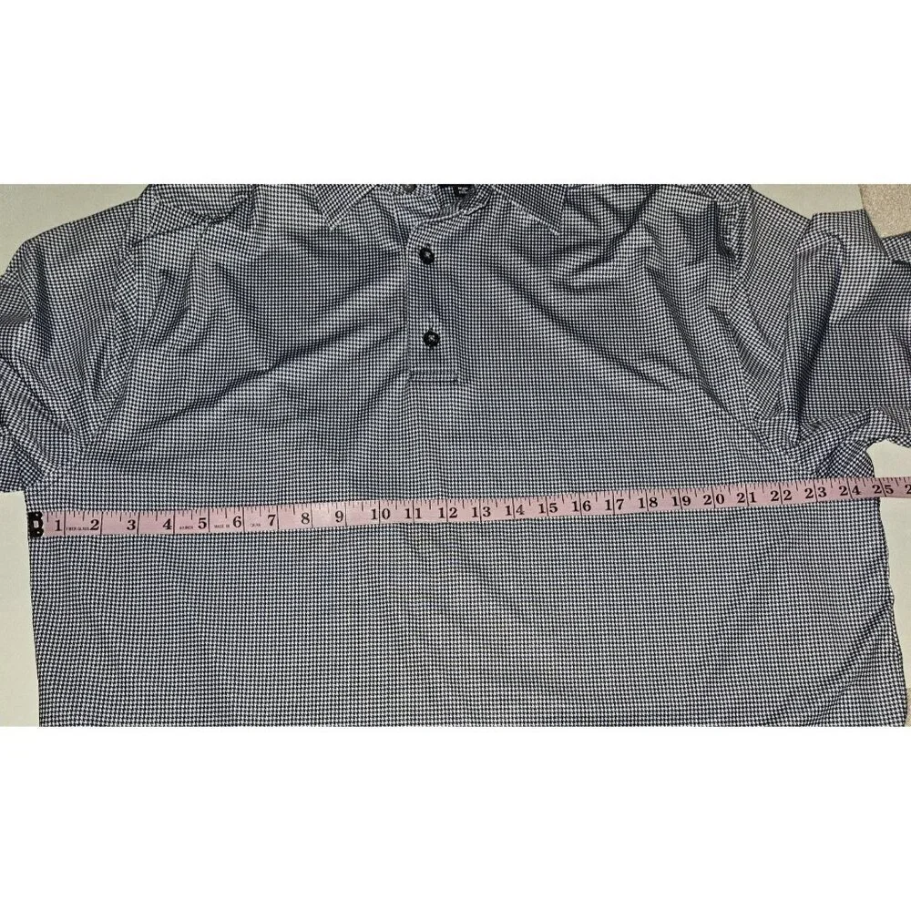 FJ Footjoy Blue White Houndstooth Print Polo Shirt Men's Size XL